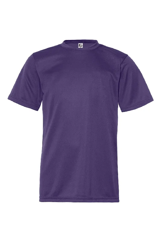 taupe cropped t-shirts chic -C2 Sport Youth Performance Moisture Wicking Short Sleeve Crewneck T-Shirt - Purple