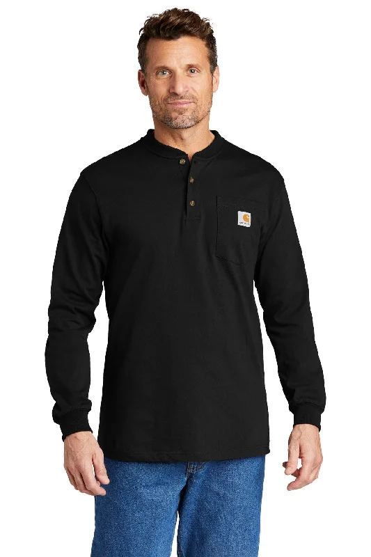 burnt orange eco-friendly t-shirts green -Carhartt Long Sleeve Henley T-Shirt CTK128