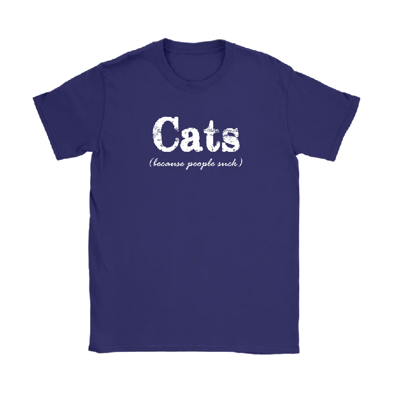 sage green vintage wash t-shirts casual -CATS Because People Suck Women's T-Shirt