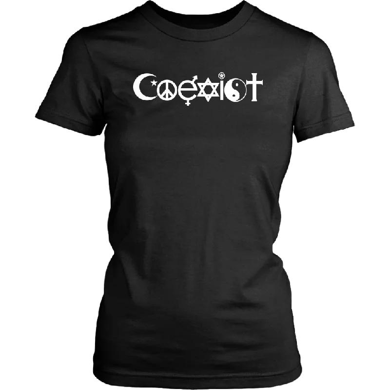 maroon festival t-shirts trendy -COEXIST Short Sleeve Women's T-shirt