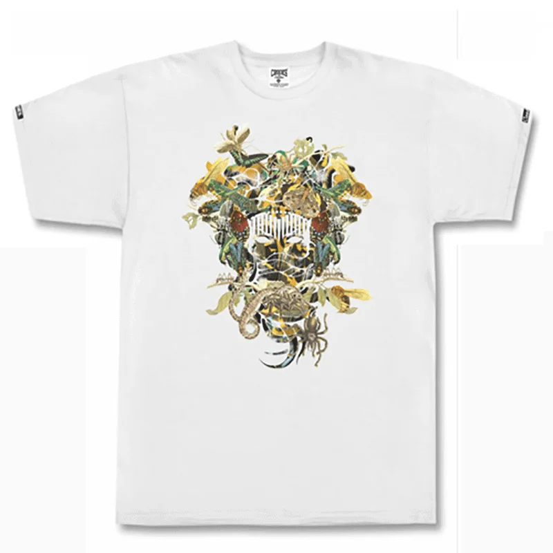 coral eco cotton t-shirts green -Crooks & Castles Wild Medusa T-shirt White