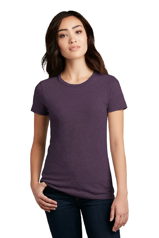 maroon festival t-shirts stylish -District Womens Perfect Blend Short Sleeve Crewneck T-Shirt - Heather Eggplant Purple