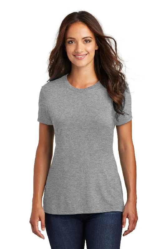 maroon crew neck t-shirts basic -District Womens Perfect Tri Short Sleeve Crewneck T-Shirt - Grey Frost