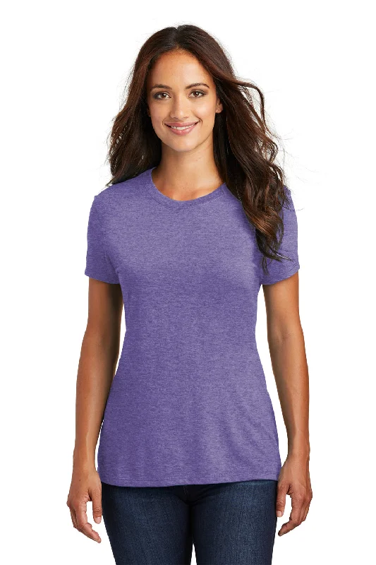 coral henley t-shirts smart -District Womens Perfect Tri Short Sleeve Crewneck T-Shirt - Purple Frost