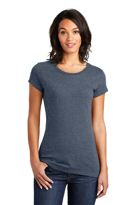 navy blue slim fit t-shirts sleek -District Womens Very Important Short Sleeve Crewneck T-Shirt - Heather Navy Blue