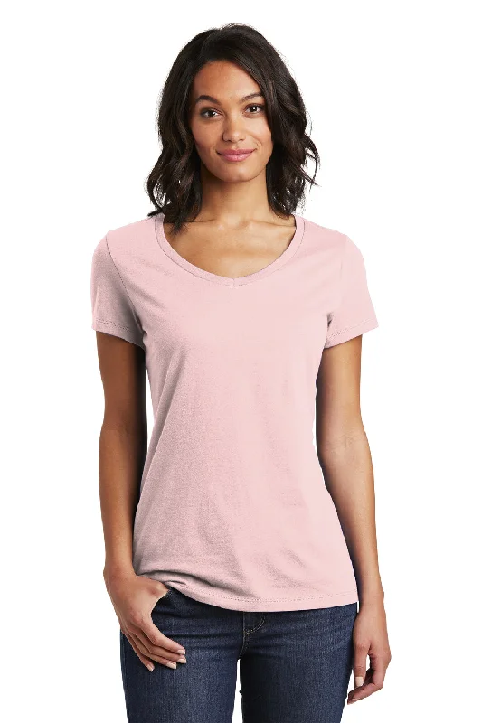 sage green performance t-shirts for running -District Womens Very Important Short Sleeve V-Neck T-Shirt - Dusty Lavender