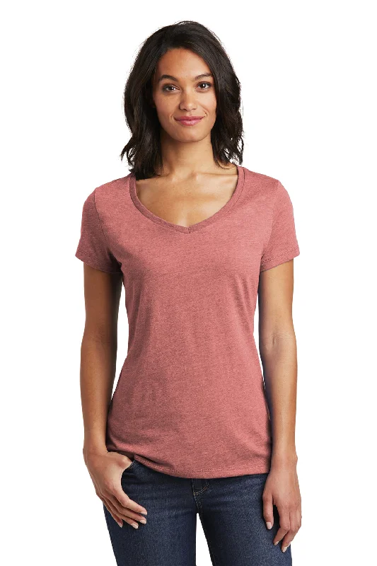 indigo tie-front t-shirts cute -District Womens Very Important Short Sleeve V-Neck T-Shirt - Blush Frost