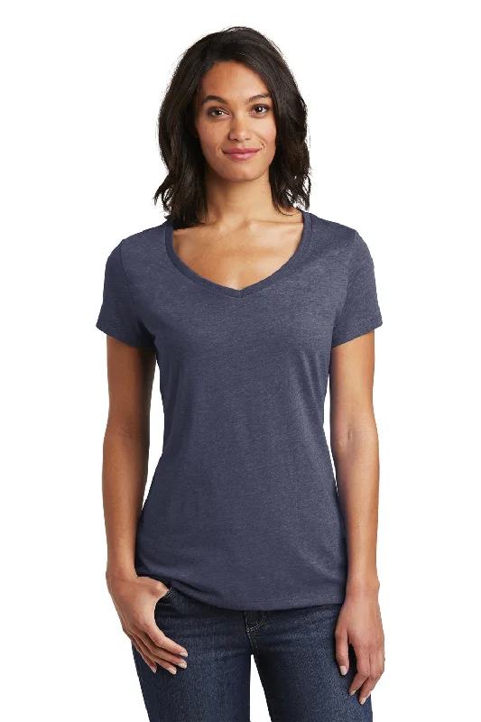 soft beige quote t-shirts witty -District Womens Very Important Short Sleeve V-Neck T-Shirt - Heather Navy Blue