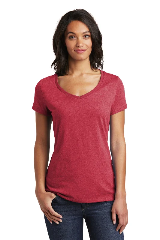 burnt orange tie-front t-shirts cute -District Womens Very Important Short Sleeve V-Neck T-Shirt - Heather Red - Closeout