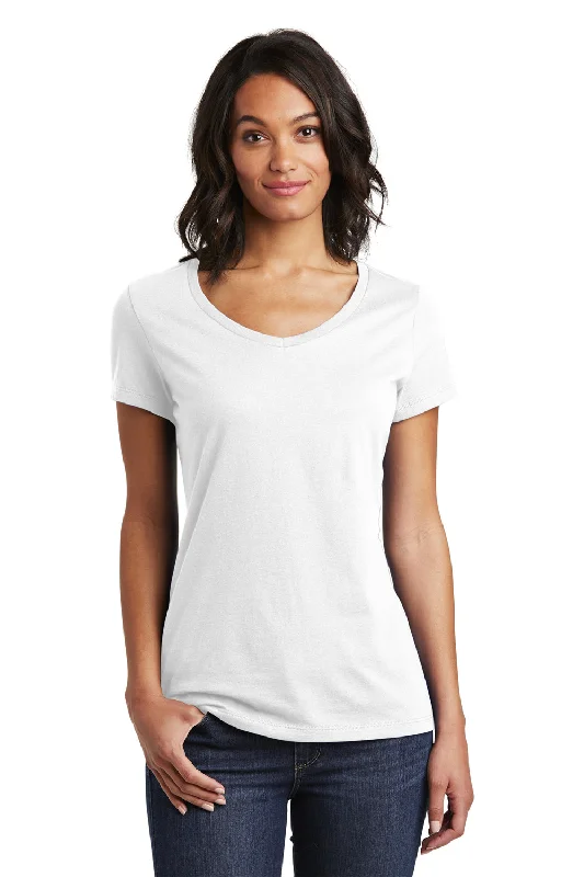 teal pocket t-shirts versatile -District Womens Very Important Short Sleeve V-Neck T-Shirt - White