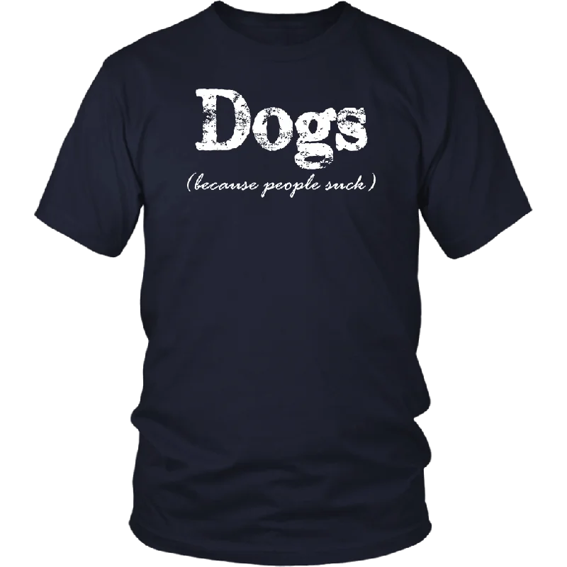 taupe oversized graphic t-shirts relaxed -Dogs Because People Suck Short sleeve unisex t-shirt