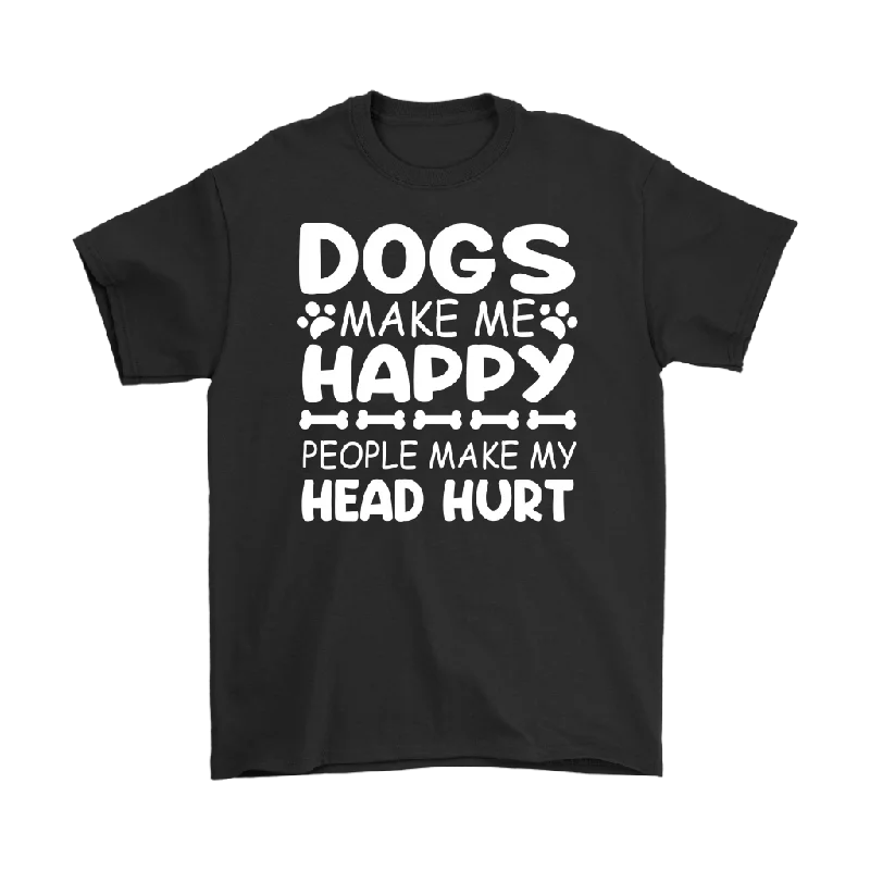 coral longline t-shirts modern -Dogs Make Me Happy, People Make My Head Hurt Men's T-Shirt