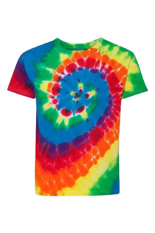 maroon lightweight t-shirts summer -Dyenomite Youth Spiral Tie Dyed Short Sleeve Crewneck T-Shirt - Michelangelo