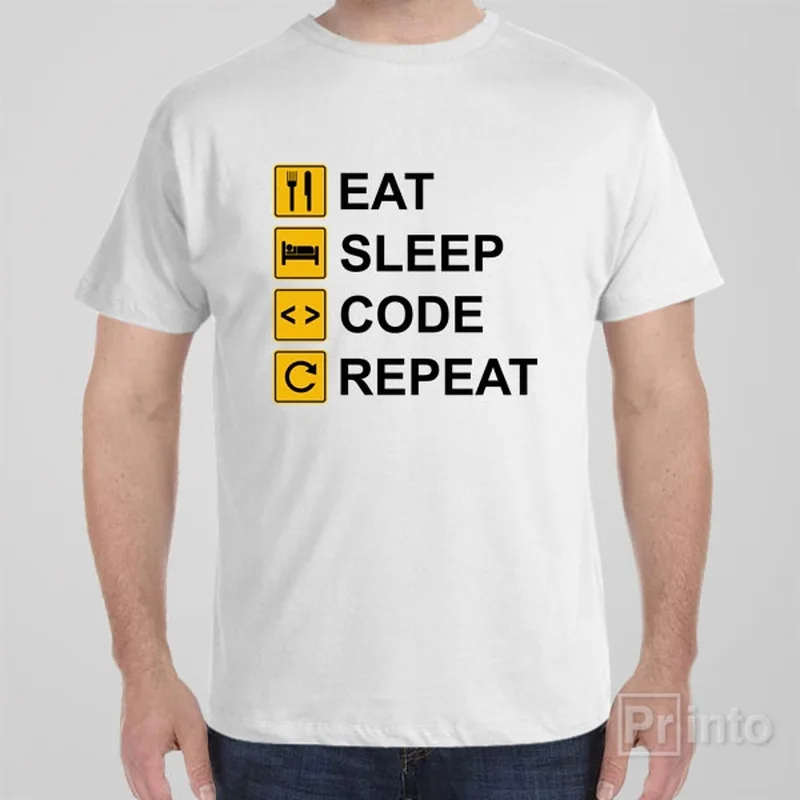 heather grey festival t-shirts trendy -Eat Sleep Code Repeat - T-shirt