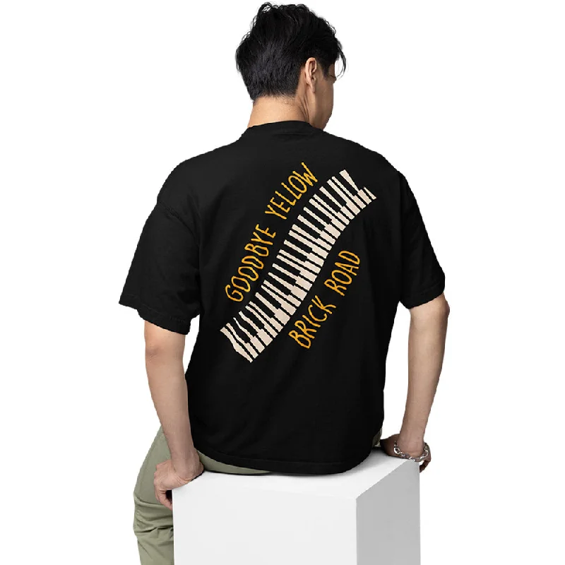 sage green performance t-shirts for running -Elton John Oversized T shirt - Goodbye Yellow Brick Road