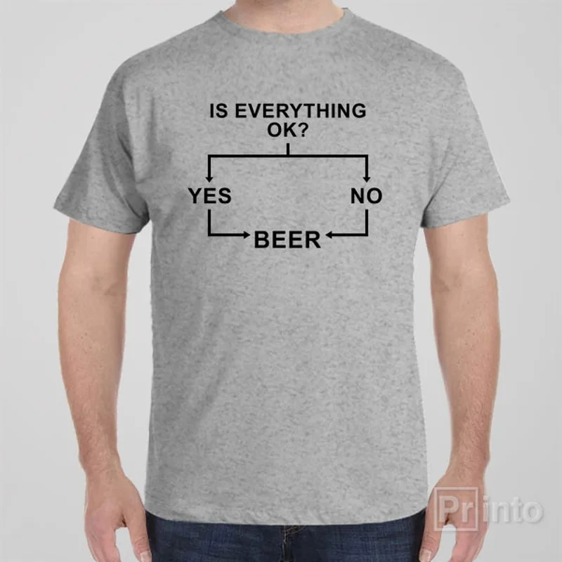 soft beige graphic t-shirts trendy -Flowchart (Beer) - T-shirt