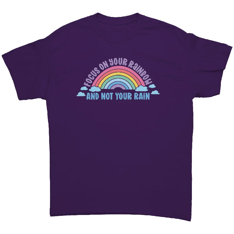 coral ribbed t-shirts textured -Focus on Your Rainbow and not Your Rain Unisex T-Shirt