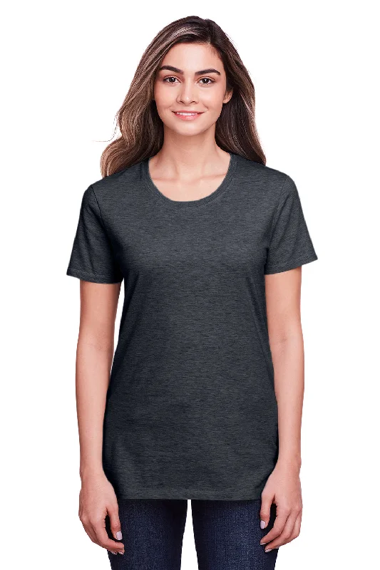 taupe lightweight t-shirts summer -Fruit Of The Loom Womens Iconic Short Sleeve Crewneck T-Shirt - Heather Black Ink