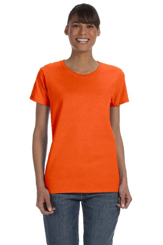 taupe vintage wash t-shirts casual -Gildan Womens Short Sleeve Crewneck T-Shirt - Orange