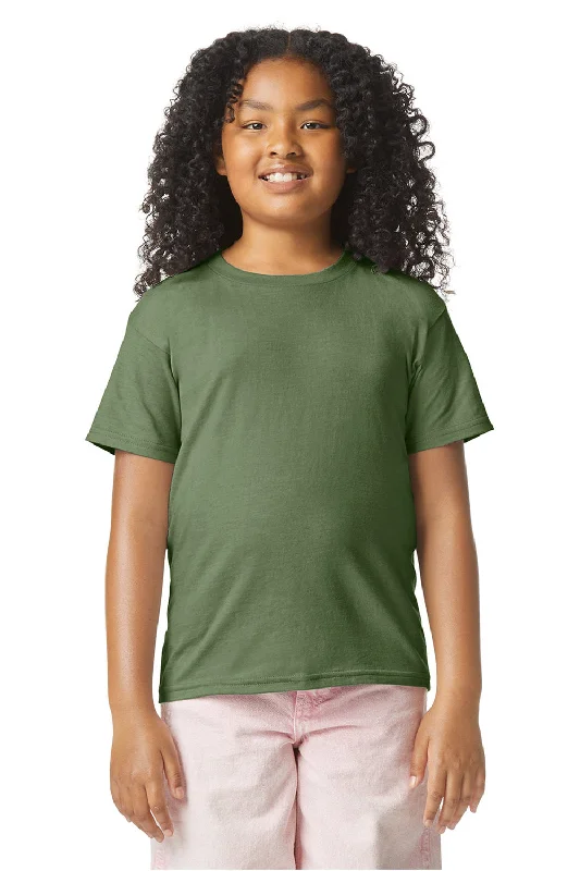 coral slim fit t-shirts sleek -Gildan Youth Softstyle CVC Short Sleeve Crewneck T-Shirt - Cactus Green