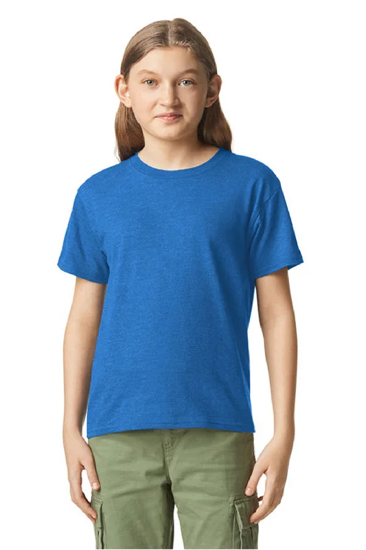 soft beige workout t-shirts breathable -Gildan Youth Softstyle CVC Short Sleeve Crewneck T-Shirt - Royal Blue Mist