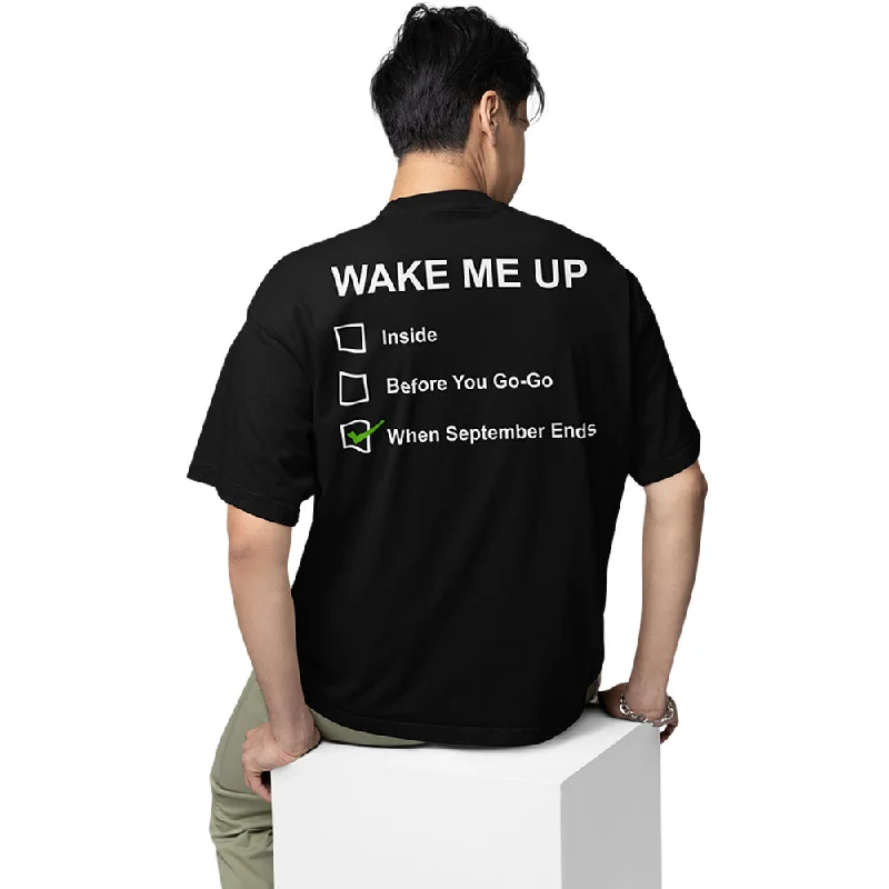 indigo cropped t-shirts chic -Green Day Oversized T shirt - Wake Me Up When September Ends