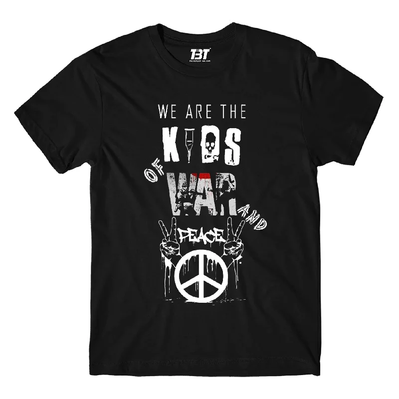 khaki long sleeve t-shirts cozy -Green Day T shirt - Kids Of War And Peace