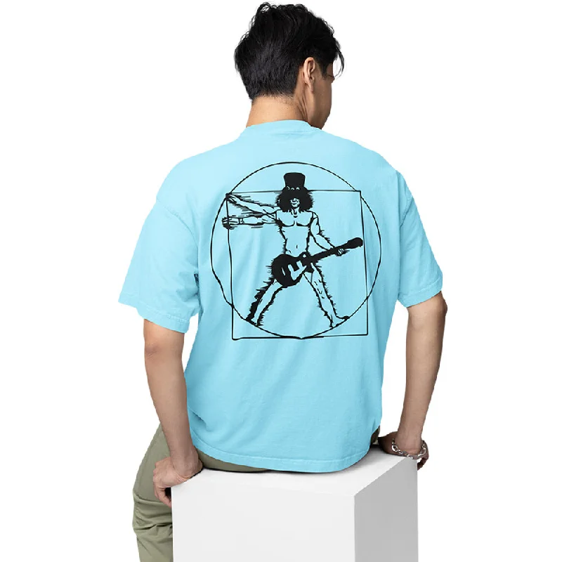 burnt orange crew neck t-shirts basic -Guns N' Roses Oversized T shirt - The Vitruvian Guitar Man - Slash