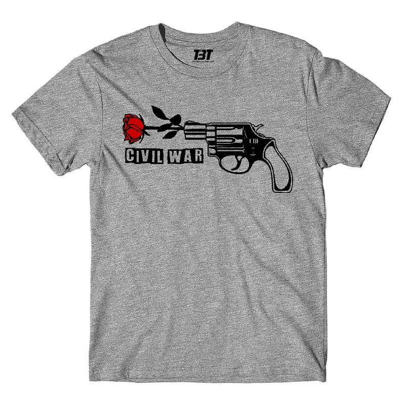 heather grey distressed t-shirts edgy -Guns N' Roses T shirt - Civil War