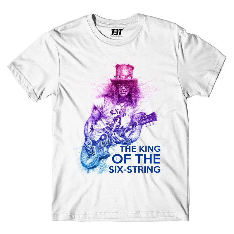 navy blue ribbed t-shirts textured -Guns N' Roses T shirt - The King Of The Six String - Slash