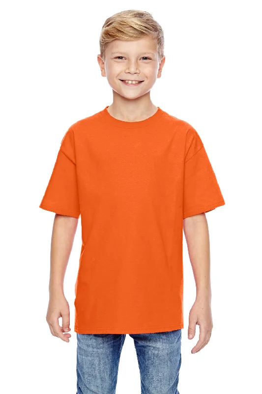 heather grey eco-friendly t-shirts green -Hanes Youth Nano-T Short Sleeve Crewneck T-Shirt - Orange