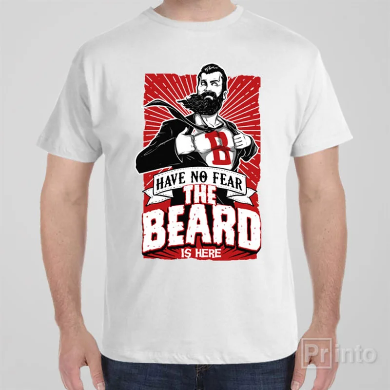 olive quote t-shirts witty -Have no fear - beard is here - T-shirt