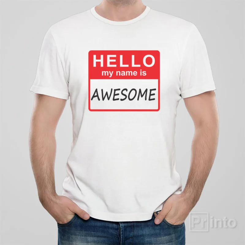 teal festival t-shirts stylish -HELLO - My name is awesome