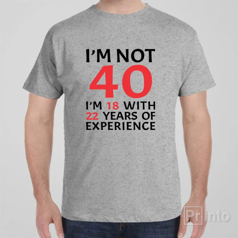 teal eco cotton t-shirts green -I am not 40 - T-shirt