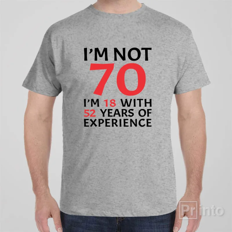 taupe minimalist t-shirts for men -I am not 70 - T-shirt