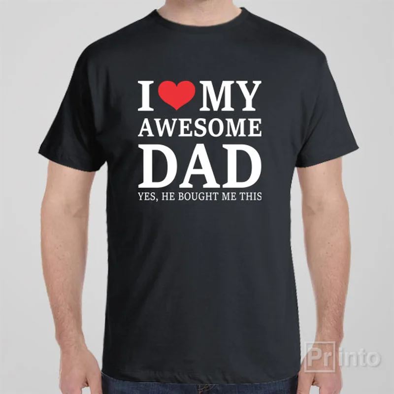 indigo cropped t-shirts chic -I love my awesome dad - T-shirt