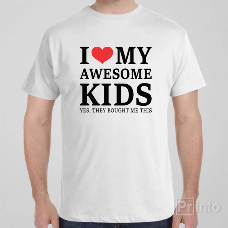 teal long sleeve t-shirts cozy -I love my awesome kids - T-shirt