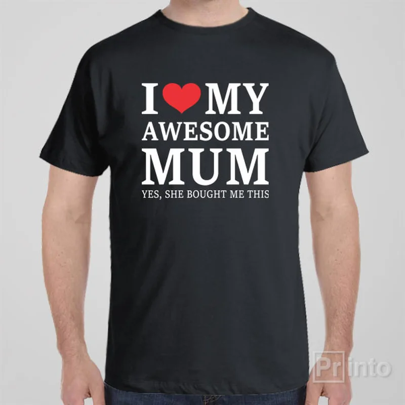 coral slim fit t-shirts sleek -I love my awesome mum - T-shirt