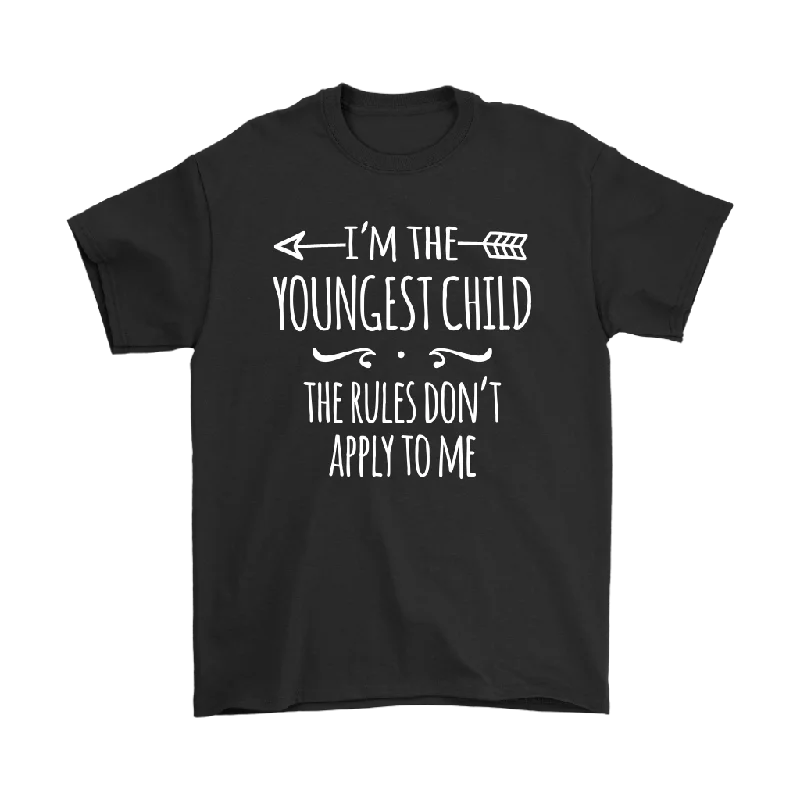 teal vintage logo t-shirts retro -I'm the Youngest Child Men's T-Shirt, The Rules Don't Apply to Me