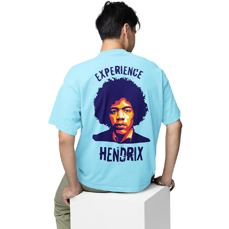 maroon distressed t-shirts edgy -Jimi Hendrix Oversized T shirt - Experience Hendrix