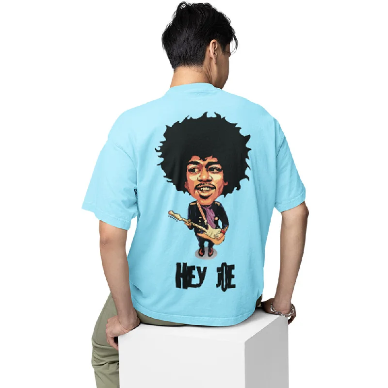 taupe tie-front t-shirts cute -Jimi Hendrix Oversized T shirt - Hey Joe