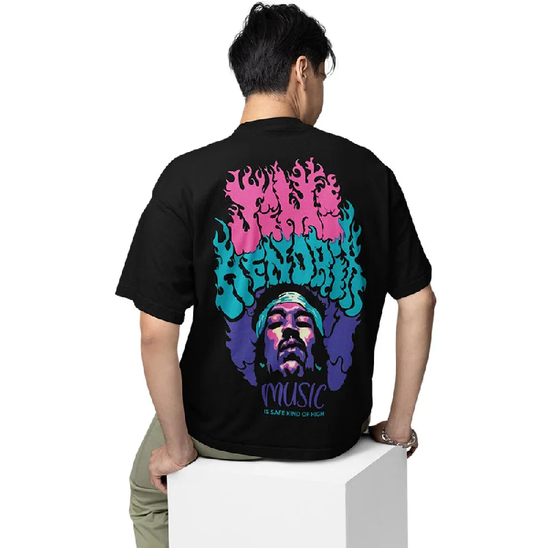 lilac tie-front t-shirts cute -Jimi Hendrix Oversized T shirt - Safe Kind Of High