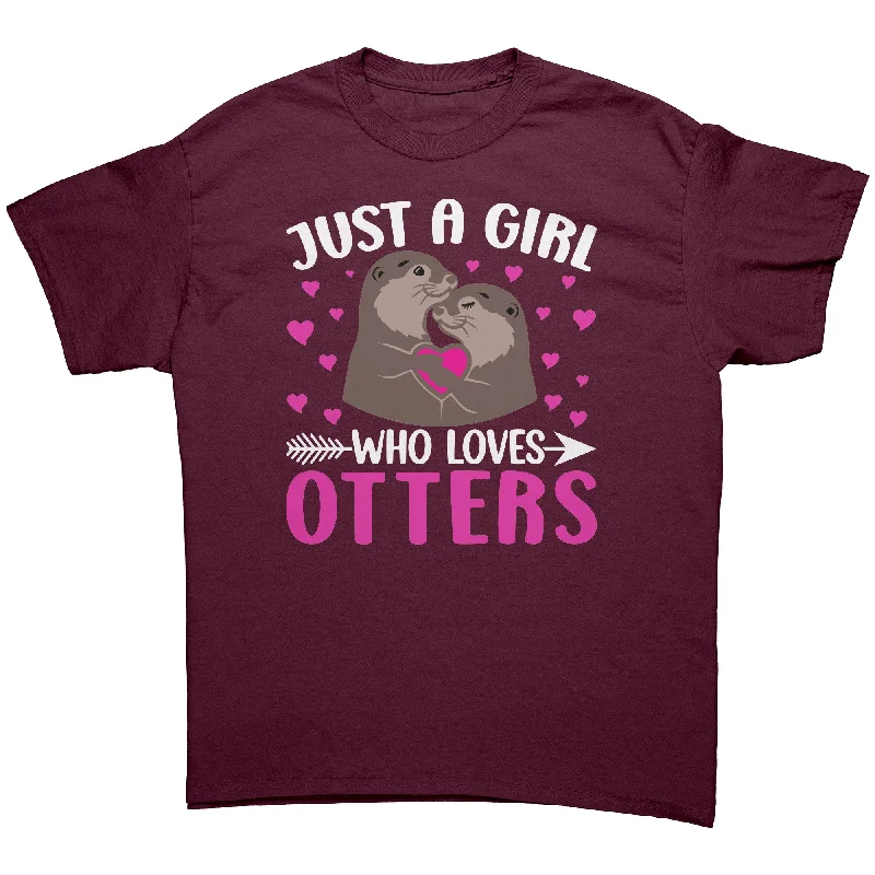 heather grey henley t-shirts smart -Just a Girl Who Loves Otters Unisex T-Shirt