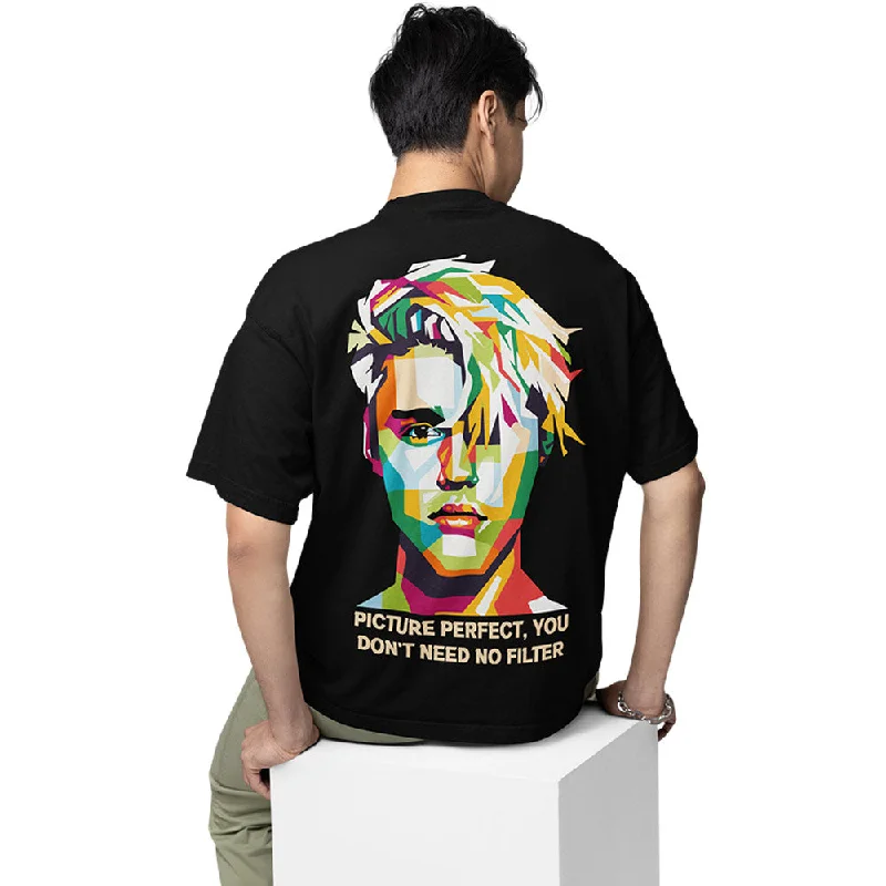 peach henley t-shirts smart -Justin Bieber Oversized T shirt - Intentions