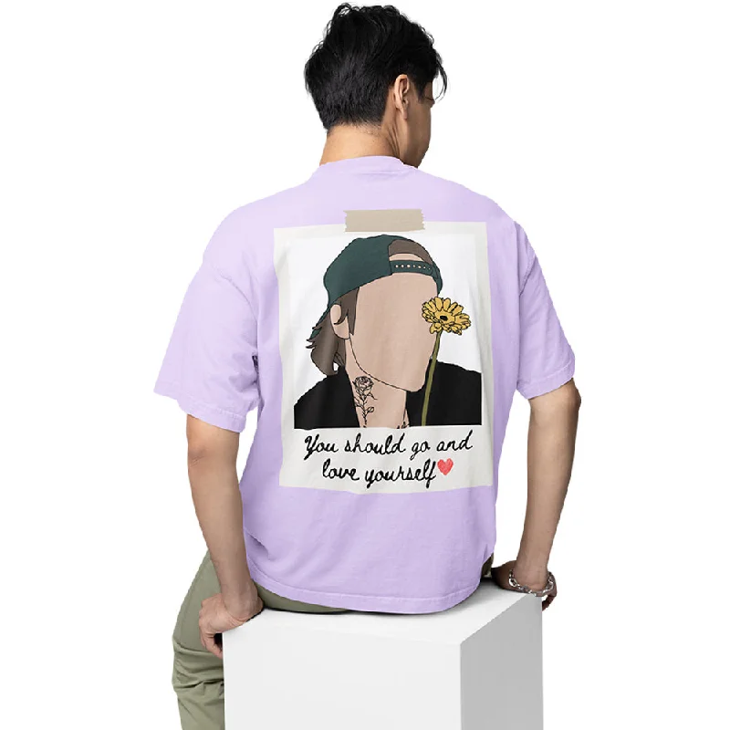 coral lightweight t-shirts summer -Justin Bieber Oversized T shirt - Love Yourself