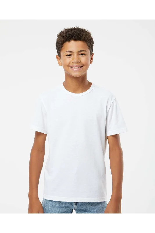 teal pocket t-shirts versatile -Kastlfel Youth Recycled Soft Short Sleeve Crewneck T-Shirt - White