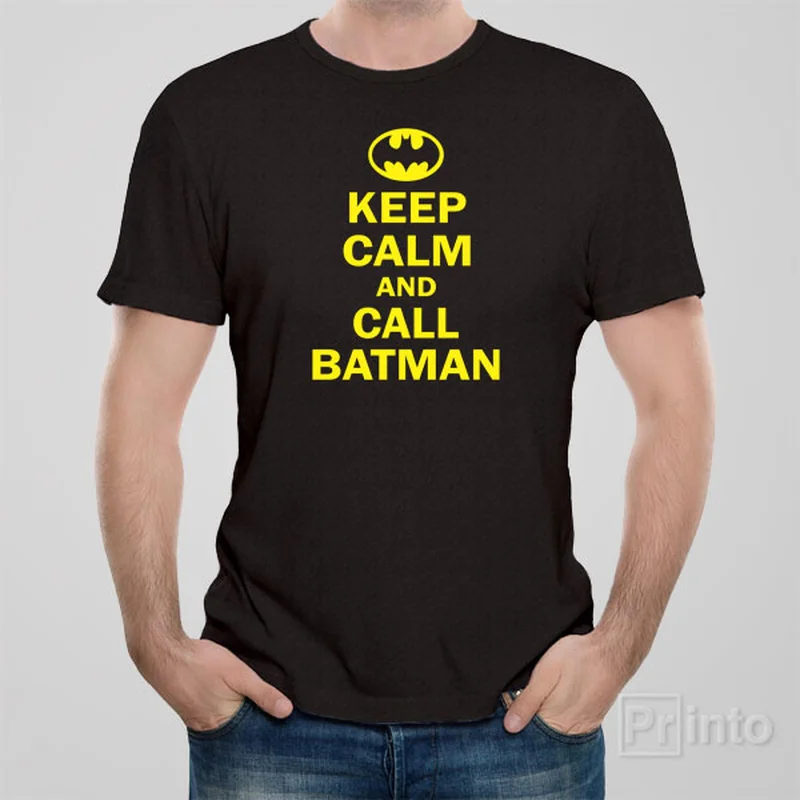 burnt orange crew neck t-shirts basic -Keep calm and call Batman