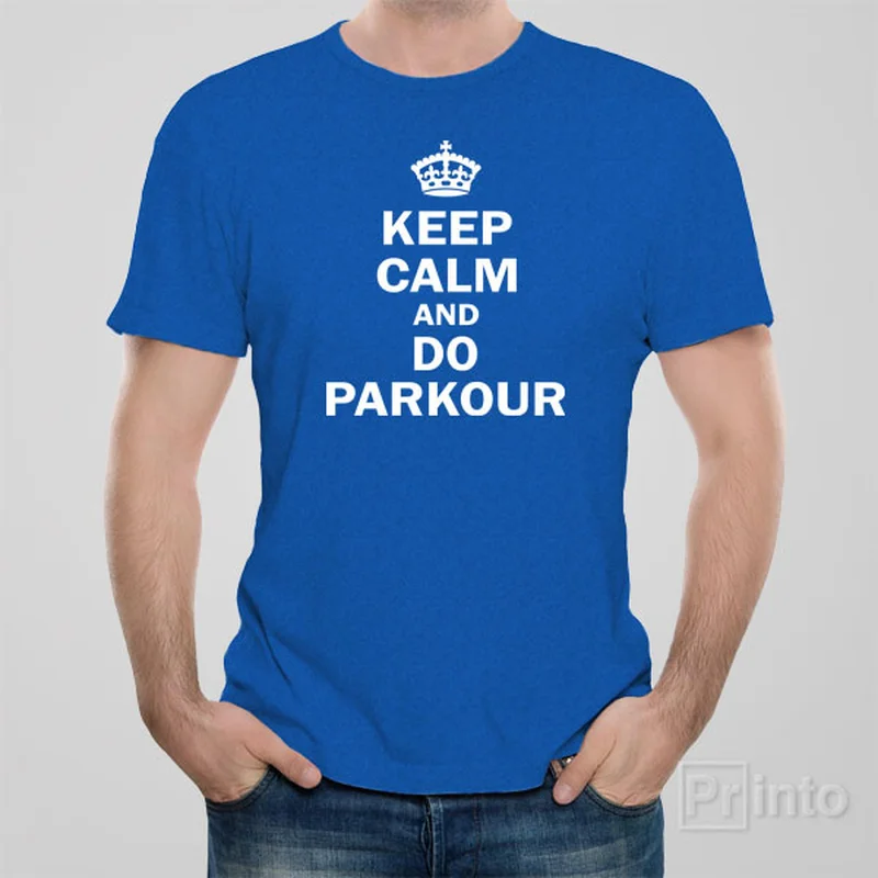 soft beige slim fit t-shirts sleek -Keep calm and do parkour - T-shirt