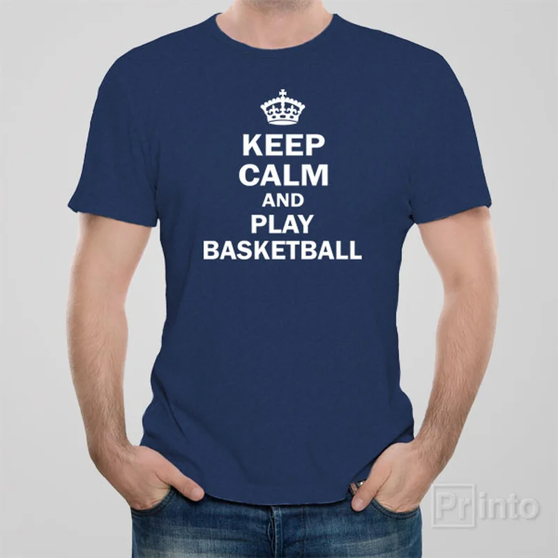 indigo floral t-shirts boho -Keep calm and play basketball - T-shirt