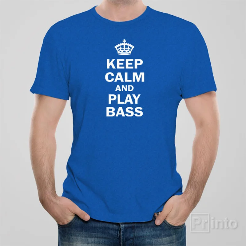 teal floral t-shirts boho -Keep calm and play bass T-shirt